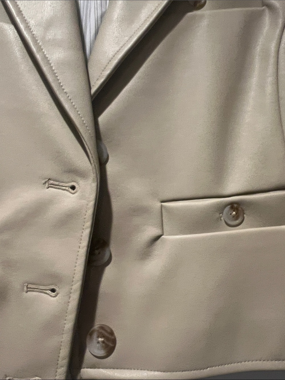 Central Park West Faux leatherBlazer with Knit Sleeves size XS - Picture 3 of 8